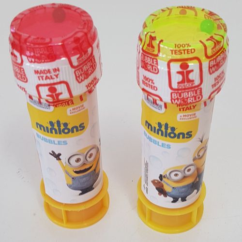 Jouet Plein Air Bulles / Lot De 2 Flacons De Produit A Bulles / Bulles De Savon/ Minions / Avec Labyrinthe A Billes Inclus / Couleurs Aleatoires - Disney