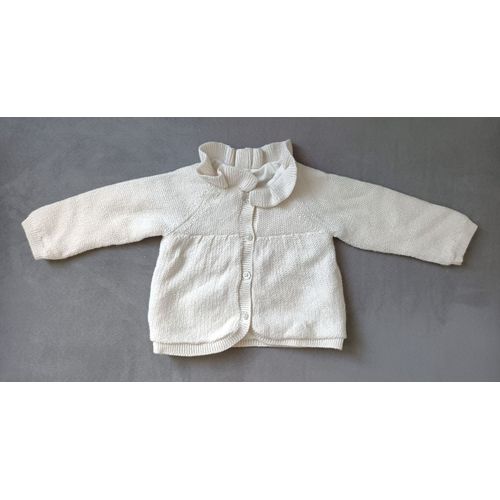Gilet Creme Irise Vert A Volant. Orchestra. Taille 3 Mois. 60 Cm
