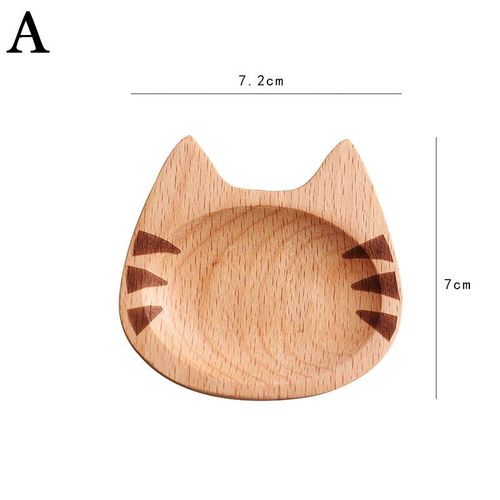 Soucoupe En Bois Pour Chat, Assiette À Sauce Au Goût Japonais, Dessin Animé, Petit Plat Créatif En Bois, Assaisonnements, Vaisselle De Table, 1 Pièce