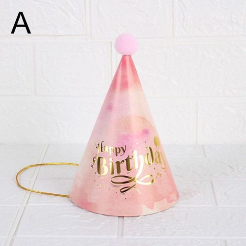Chapeau D'anniversaire Arc-En-Ciel Pour Bébé Et Enfant, Décoration De Couronne, Pompon, En Papier, Motif De Dessin Animé, Festival