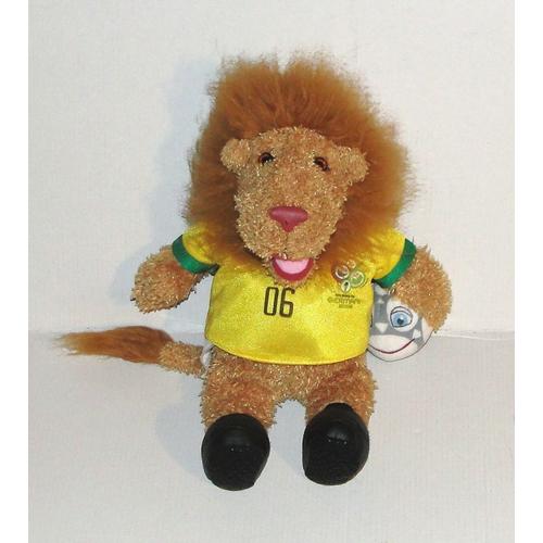 Peluche Lion Goleo Mascotte Fifa World Cup Germany 2006 - Doudou Lion Maillot Jaune Nici 26 Cm