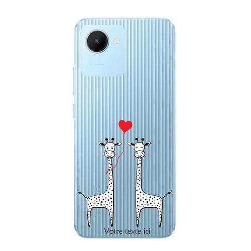 Coque Realme C30 Et Narzo 50i Prime Girafe Coeur Avec Votre Texte