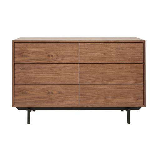 Commode Vintage 6 Tiroirs Noyer Et M?Tal L120 Cm Manny