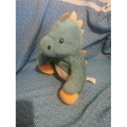 Doudou Peluche Dinosaure Assis Vert Orange Cmp B&m