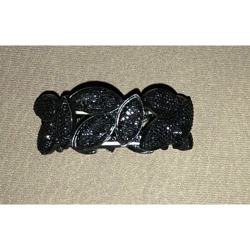 Bracelet Extensible Garni De Strass Noirs Largeur 2,5 Cm