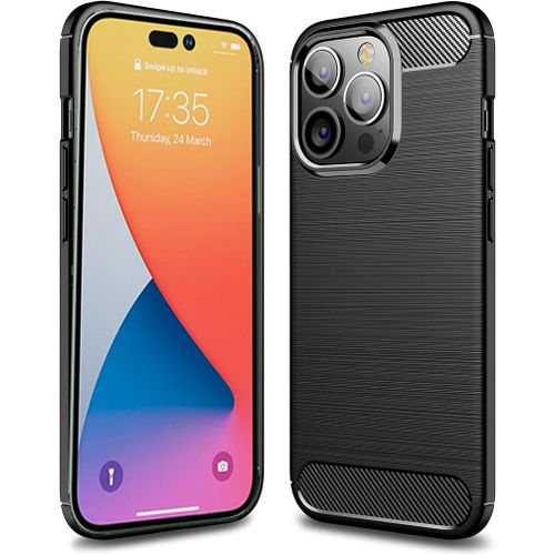 Coque Protection Brossée Noire Pour Apple Iphone 14 Plus (Iphone 14+) 5g 6,7 Pouces Souple Antichoc Xeptio