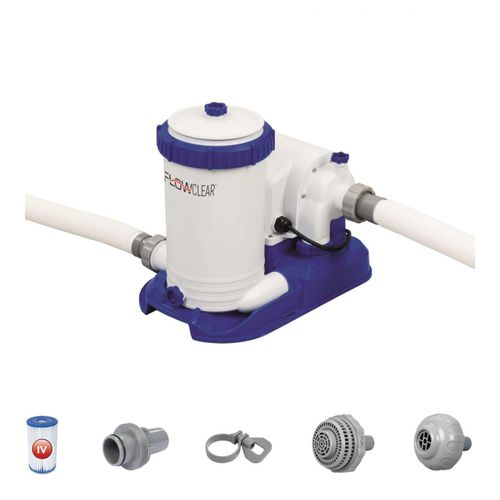 Pompe avec filtre cartouche Bestway Pompe filtration 9450 lh Gris Anthracite foncé 80458-UNI