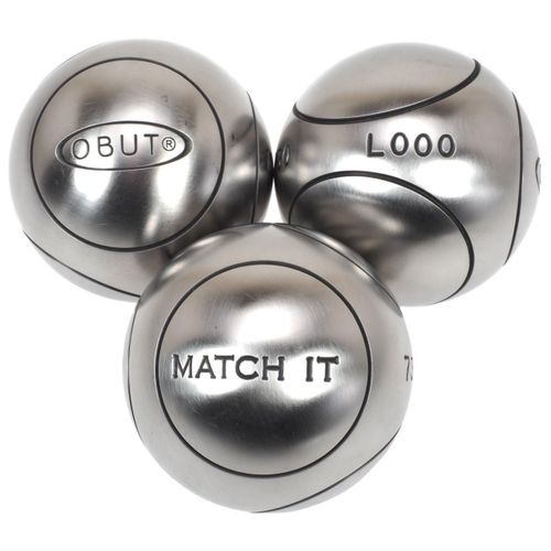 Boules De Pétanque Obut Boules De Pétanque Obut Match It Inox 71mm Strie1 Argent Métalisé 690g