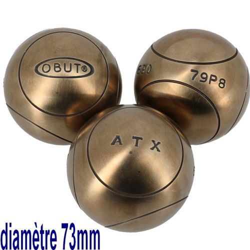 Boules De Pétanque Obut Boules De Pétanque Obut Atx Competition 73 Mm Argent Métalisé 690g