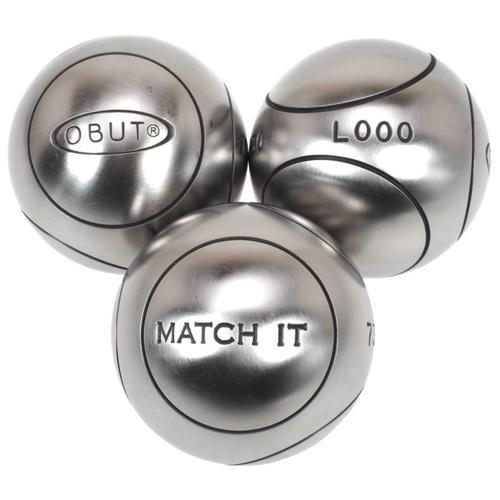 Boules De Pétanque Obut Match It Inox 76mm Strie1 Gris 57628