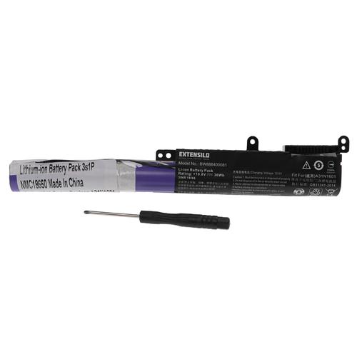 Extensilo Batterie Compatible Avec Asus Vivobook X541ua-3g, X541ua-Gq871t, X541ua-Xx264t, X541uj-1a Ordinateur Portable (2500mah, 10,8v, Li-Ion)