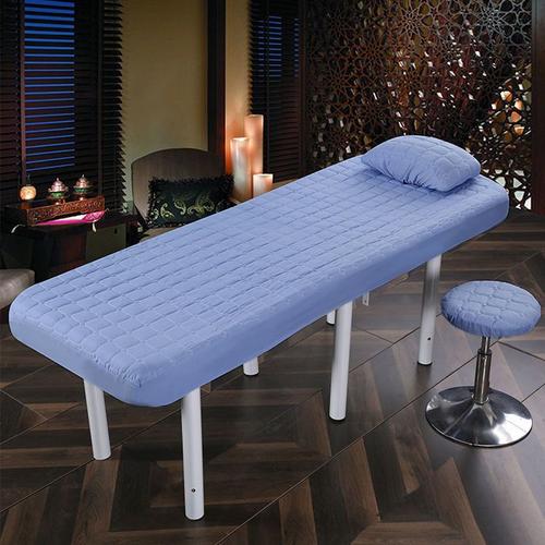 Couleur Bleu Clair Taille Taie D'oreiller Drap-Housse De Lit De Table De Massage, Housse De Sueur, Bande De Caoutchouc, Couverture De Lit De Spa Avec Trou Pour Le Visage