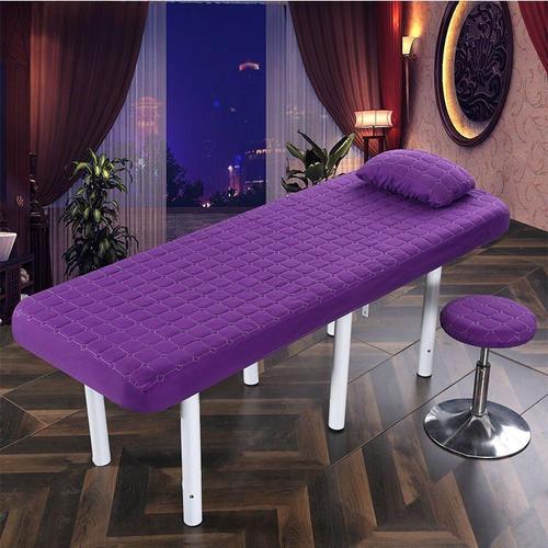 Couleur Violet Taille 190x80cm Drap-Housse De Lit De Table De Massage, Housse De Sueur, Bande De Caoutchouc, Couverture De Lit De Spa Avec Trou Pour Le Visage