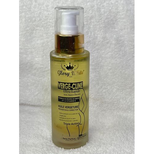 Verge - Cline Ultra Rapide  Huile  Vergetures  Prévention Et Correction  Réparatrice  Unifiant Anti Imperfections  Zéro Tache  Triple Action Hydrante Nourrissante Renforce Les Barrière  Cutanée 