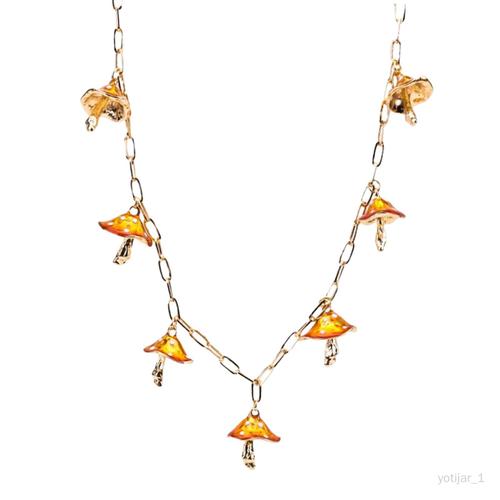 Yotijar Colliers Mignon Pendentif Chaîne Épaisse Sautoirs Avec Chaîne D'extension Orange