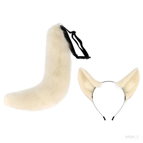 Fausse Renard Oreilles Queue Cosplay Bandeau Animal En Peluche Pour