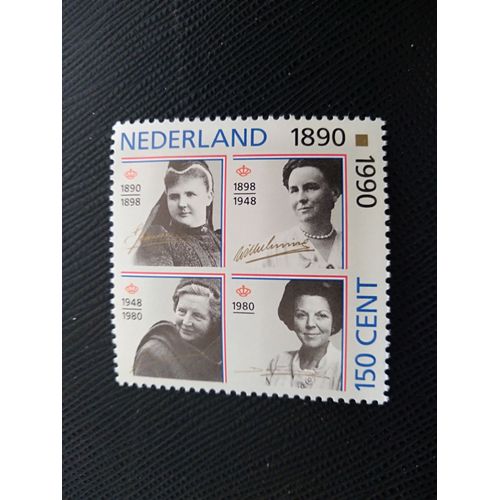 Timbre Pays Bas Yt 1359 Les Quatre Reines Emma, ​​Wilhelmina, Juliana & Beatrix 1990 ( 050906 )