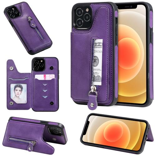 Coque Iphone 12,Etui Pour Iphone 12,Coque En Cuir Pour Iphone 12,Convient A Etui La Iphone 12,Violet