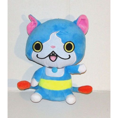 Peluche Yokai Watch Le Monstre Jibanyan Bleu - Doudou Monstre Yokai Animation Hasbro 24 Cm