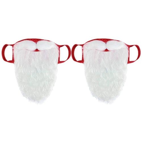 Masques De Protection Pour La Barbe Du Père Noël, 2 Pièces, Pour Adultes, Accessoires Créatifs Et Amusants Pour La Fête Cosplay De Noël