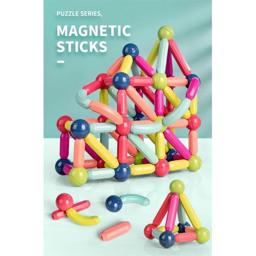 Montessori Ensemble De Blocs De Construction Magnétiques Pour Enfants Jouet Boule Magnétique Bâton Blocs De Construction Jouets Éducatifs Pour Enfants Bébé Cadeau,88pcs