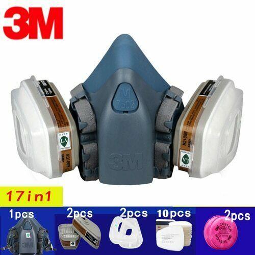 Masque chimique 3M 7502 + 16 accessoires respirateur protection industriel peinture Bricolage soudure travaux