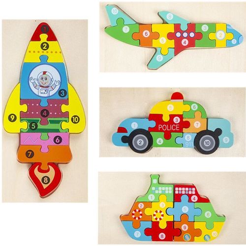4pcs Jigsaw Puzzle Jouets, Bébé Puzzle À Encastrements, Jouets Montessori Educatif Apprentissage Pour Enfant 2 - 5 Ans (Grande)