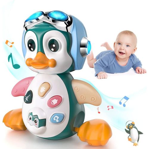 Jouet Musical Enfant 1 An, Jouets Rampants Bébé,Jouet Pour Bébé 6-12 Mois,Pingouin Cadeaux Jouet Éducatif 6 9 12 24 Mois