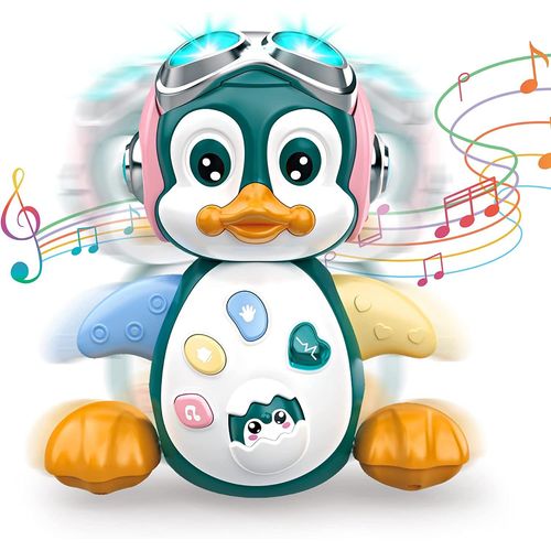 Jouet Musical Enfant 1 An, Jouets Rampants Avec Musique Et Lumières,Jouet Pour Bébé Pingouin 6-24 Mois,Cadeaux Jouet Précoces