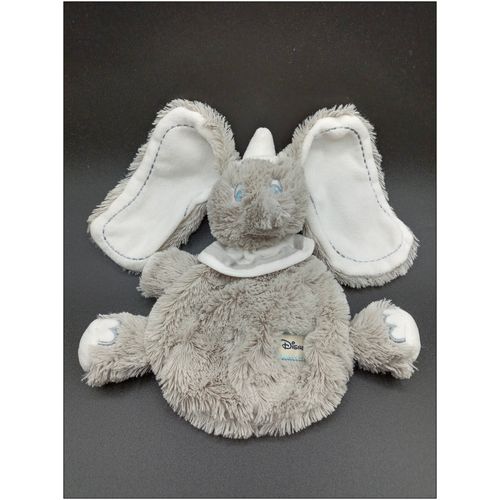 Doudou Plat Dumbo L'éléphant Gris - Col & Chapeau Blanc - Disney Nicotoy