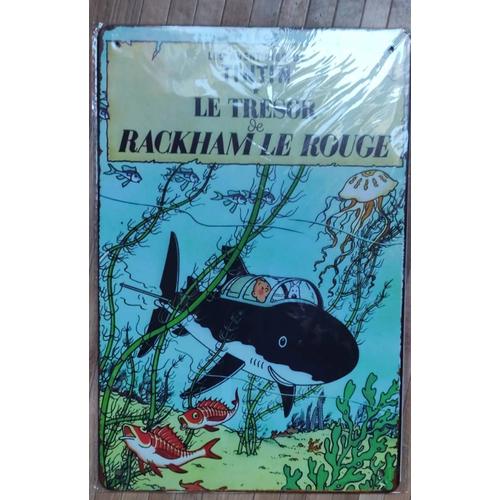 Plaque Tôle Tintin Le Trésor De Rackham Le Rouge 