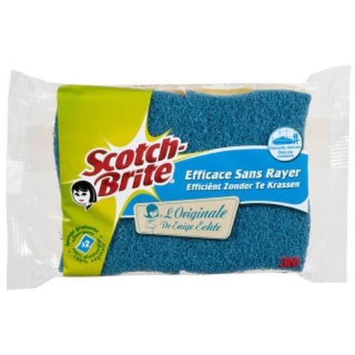 SCOTCH BRITE Eponge grattante bleue x2