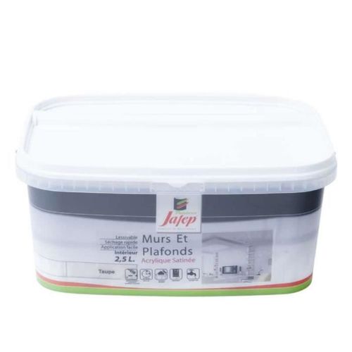Peinture mur et plafond satinée taupe 2,5L Jafep