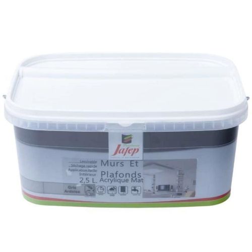 Peinture mur et plafond acrylique gris ardoise 2,5L Jafep