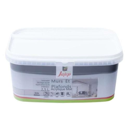 Peinture mur et plafond acrylique mate gris béton 2,5L Jafep