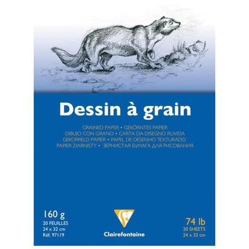 Bloc Dessin Grain Fin Encollé 24x32 20f 160g