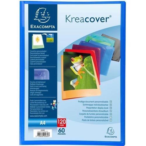 Exacompta Porte-Vues A4 Polypropylène Semi Rigide "Krea Cover" 120 Vues Couleurs Assorties