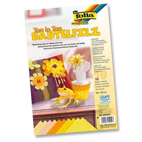 Feutrine 150g 10 Feuilles De 20x30cm Dégradé De Jaune