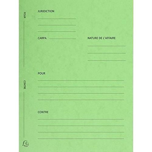 Exacompta 220103e Pack De 25 Chemise Cartonnée Sans Rabat Sans Rabat Pour Avocats 25 X 32 Cm Tilleul