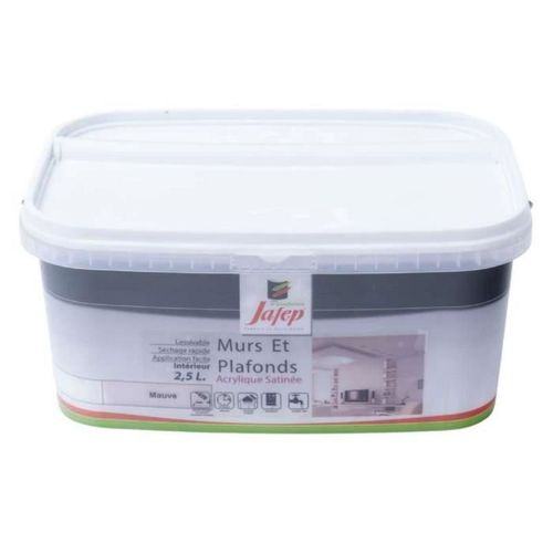 Peinture mur et plafond satinée mauve 2,5L Jafep