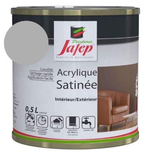 Peinture acrylique satinée gris acier Jafep 0,5l