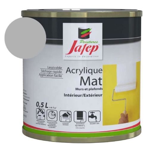 Peinture acrylique mate gris acier Jafep 0,5L