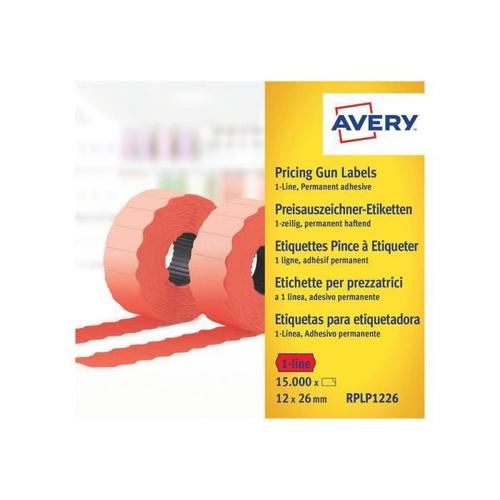 Avery Zweckform Rplp1226 Papier Adhésif Permanent Perforé Rouge 26 X 12 Mm 15000 Étiquette(S) (10 Rouleau(X) X 1500) Étiquettes?