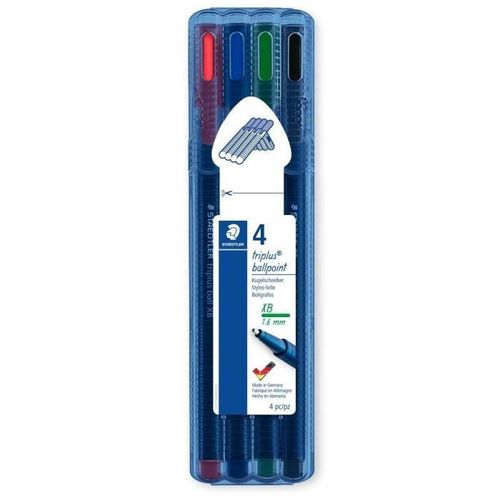 Triplus® Ball 437 Xb - Etui Chevalet Staedtler® Box 4 Stylos-Bille Pointe Large Assortis