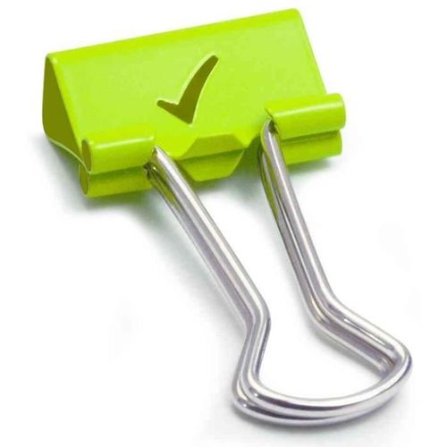 Boite De 80 Pinces Double Clip, (L)19 Mm, Vert, Coche