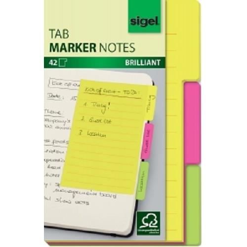 Sigel Blocs-Notes 9.8 X 14.8 Cm Jaune/Rose/Vert 42 Feuilles