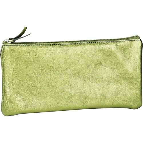 Clairefontaine Cuirisé Trousse Cuir Plate 22x11cm Vert