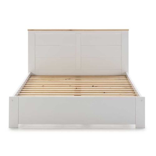 Lit Complet 140x190 Blanc/Bois - Druki