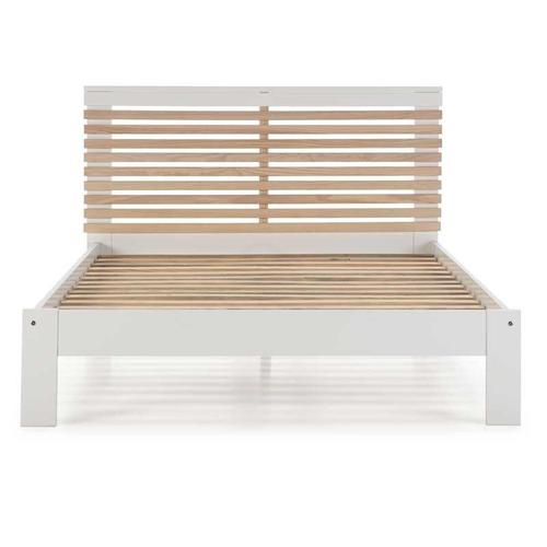 Lit Complet 140x190 Blanc/Bois - Shaida