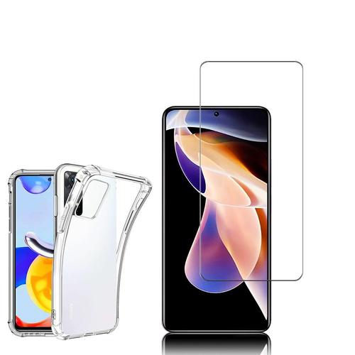 Coque Silicone Tpu Souple Pour Xiaomi Redmi Note 11 Pro/ Note 11 Pro 5g 6.67" Anti-Choc Ultra Résistant Avec Coins Renforcés - Transparent + 1 Film Verre Trempé - Transparent